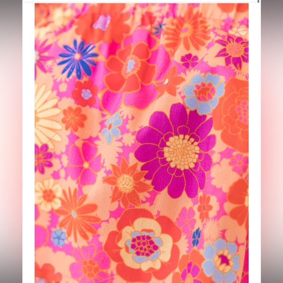 NWT KANCUN BABES RETRO FLORAL PRINTED ROMPER KRISTA HORTON X PINK LILY - Picture 4 of 9